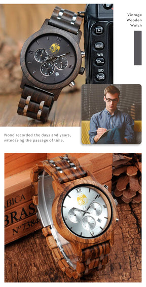 32nd Degree Scottish Rite Wristwatch - Wings Down Various Wood Colors - Bricks Masons