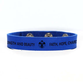 33rd Degree Scottish Rite Bracelet - Wings Down Various Leather Colors - Bricks Masons
