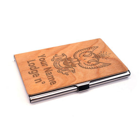33rd Degree Scottish Rite Business Card Holder - Wings Up RFID Protection - Bricks Masons