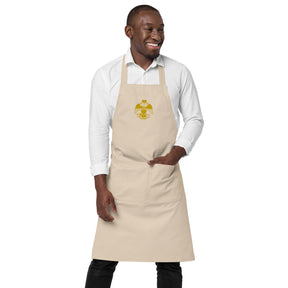 33rd Degree Scottish Rite Kitchen Apron - Wings Down Various Organic Cotton Colors - Bricks Masons