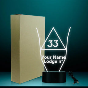 33rd Degree Scottish Rite LED Sign - Various Colors - Bricks Masons