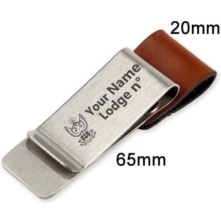 33rd Degree Scottish Rite Pen Holder - Wings Up Black & Brown Leather - Bricks Masons