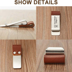 33rd Degree Scottish Rite Pen Holder - Wings Up Black & Brown Leather - Bricks Masons