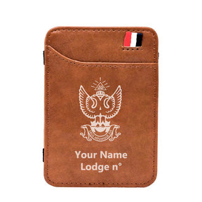 33rd Degree Scottish Rite Wallet - Wings Up Black & Brown - Bricks Masons