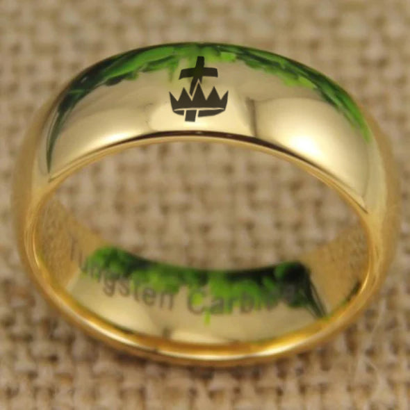 Knights Templar Commandery  Ring - Gold Color - Bricks Masons