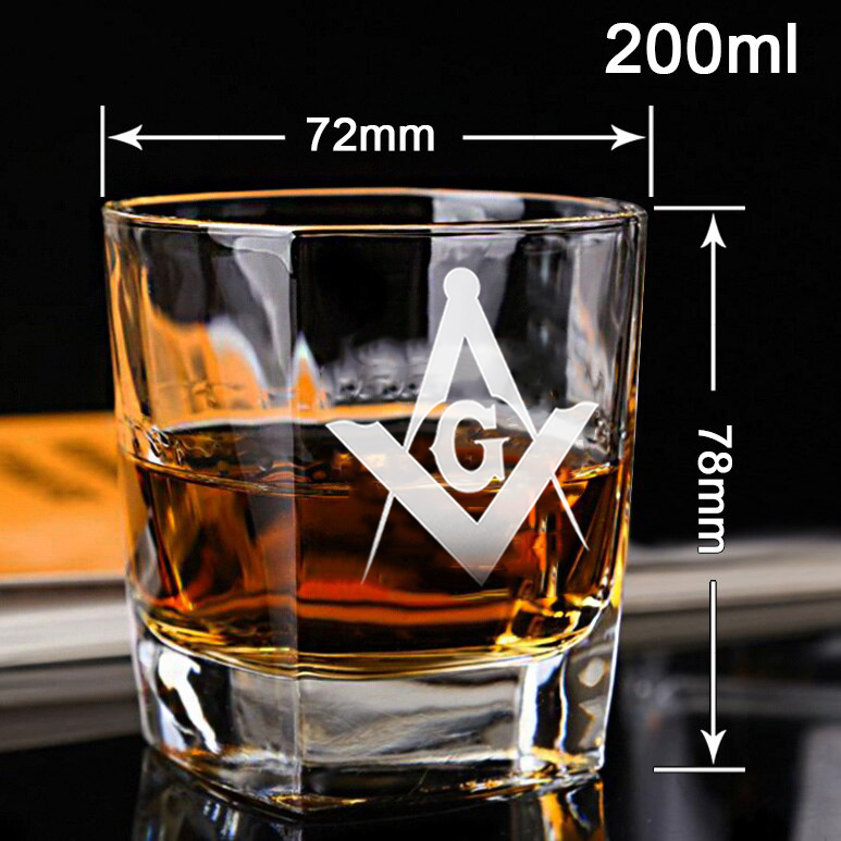 Personalized Masonic Whiskey Glasses - [Multiple Variants] - Bricks Masons