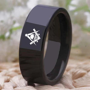 Widows Sons Ring - Black Tungsten - Bricks Masons