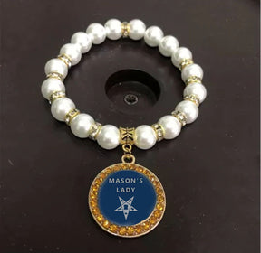 OES Bracelet - Gold and White - Bricks Masons