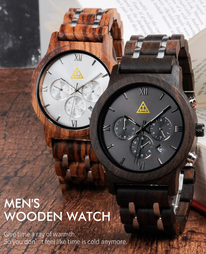 Royal Arch Chapter Wristwatch - Various Wood Colors - Bricks Masons