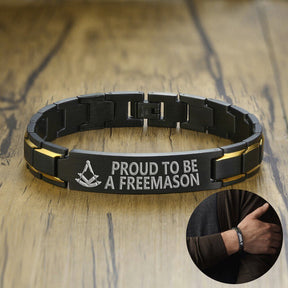 Past Master Blue Lodge Bracelet - Stainless Steel - Bricks Masons