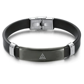 Royal Arch Chapter Bracelet - Steel & Leather - Bricks Masons