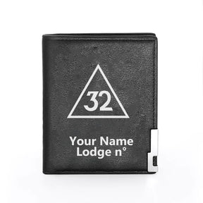 32nd Degree Scottish Rite Wallet - Black & Brown - Bricks Masons