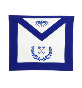 Treasurer Blue Lodge Officer Apron - Royal Blue with Wreath - Bricks Masons