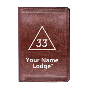 33rd Degree Scottish Rite Wallet - Black & Brown - Bricks Masons