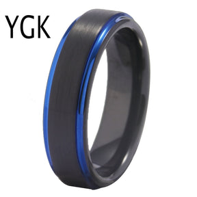 Widows Sons Ring - Black Blue Tungsten - Bricks Masons