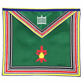 Member Allied Masonic Degrees English Regulation Apron - Green & Multi Colour - Bricks Masons