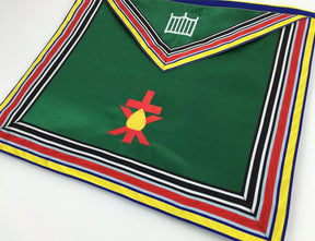 Member Allied Masonic Degrees English Regulation Apron - Green & Multi Colour - Bricks Masons