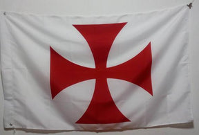 Cross Patée Knights Templar White Flag - Bricks Masons