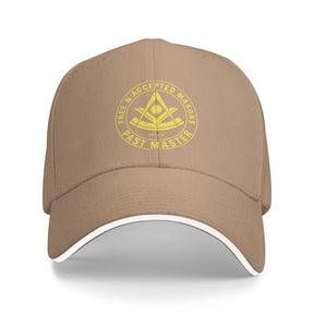 Past Master Blue Lodge Baseball Cap - Free & Accepted Mason Adjustable - [Multiple Colors] - Bricks Masons