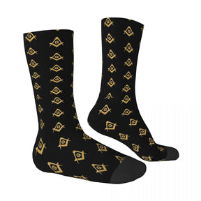 Master Mason Blue Lodge Sock - Black & Gold - Bricks Masons