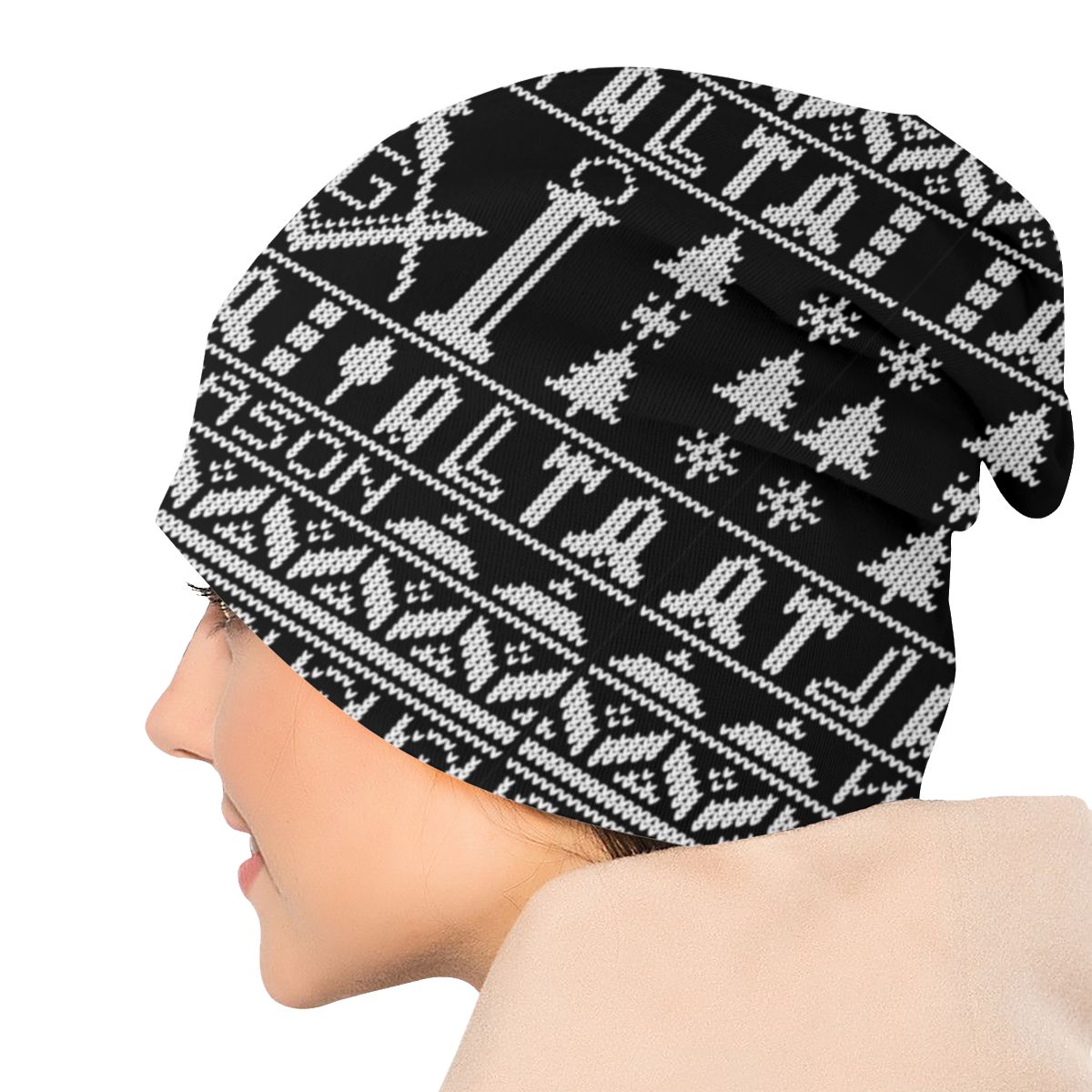 Master Mason Blue Lodge Beanie - Christmas Black & White - Bricks Masons