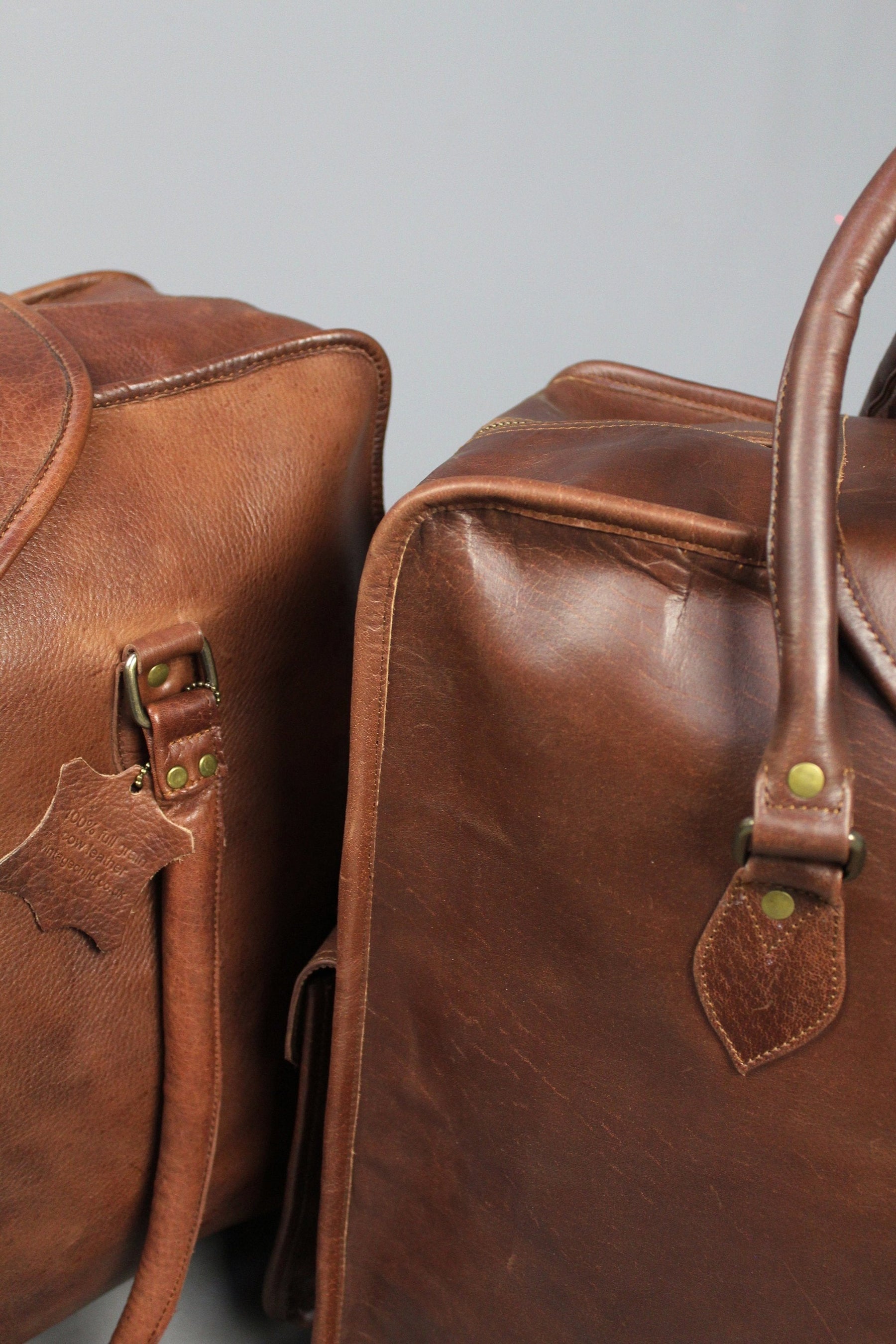 Council Travel Bag - Genuine Brown Leather - Bricks Masons