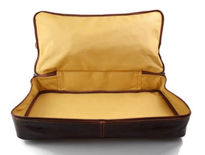 Past Master Blue Lodge California Regulation Travel Bag - Genuine Light Brown Leather - Bricks Masons