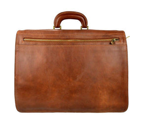 Widows Sons Briefcase - Genuine Brown Leather - Bricks Masons
