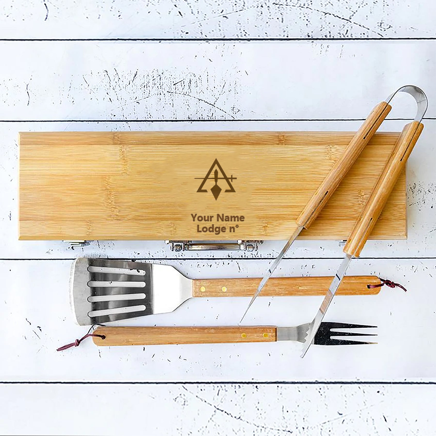 Council Grill Tool - BBQ Set & Bamboo Case - Bricks Masons