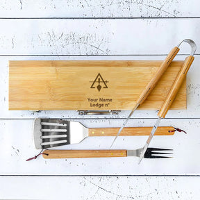 Council Grill Tool - BBQ Set & Bamboo Case - Bricks Masons
