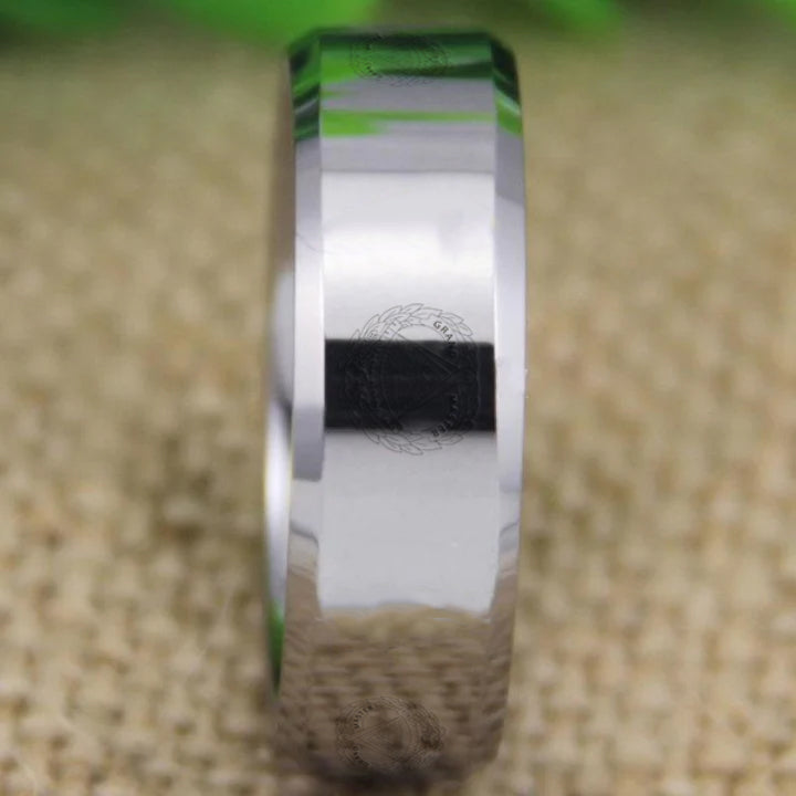 Grand Master Blue Lodge Ring - Silver Bevel Tungsten - Bricks Masons