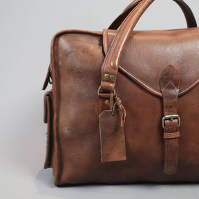 Grand Master Blue Lodge Travel Bag - Handmade Genuine Leather - Bricks Masons
