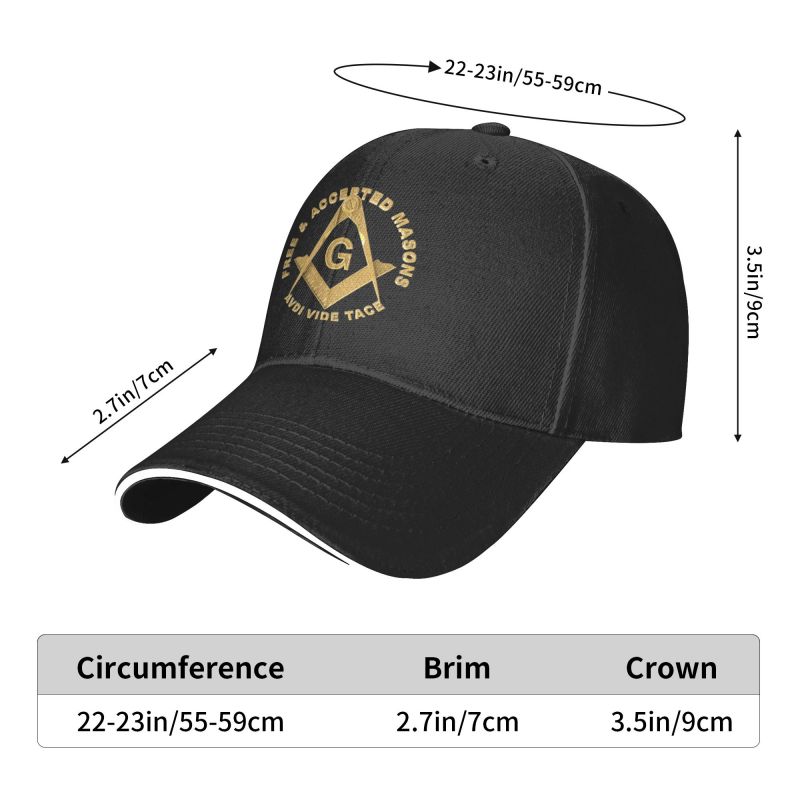 Master Mason Blue Lodge Baseball Cap - AVDI VIDE TACE Free & Accepted Masons [Multiple Colors] - Bricks Masons