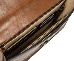 Master Mason Blue Lodge Briefcase - Brown Leather - Bricks Masons