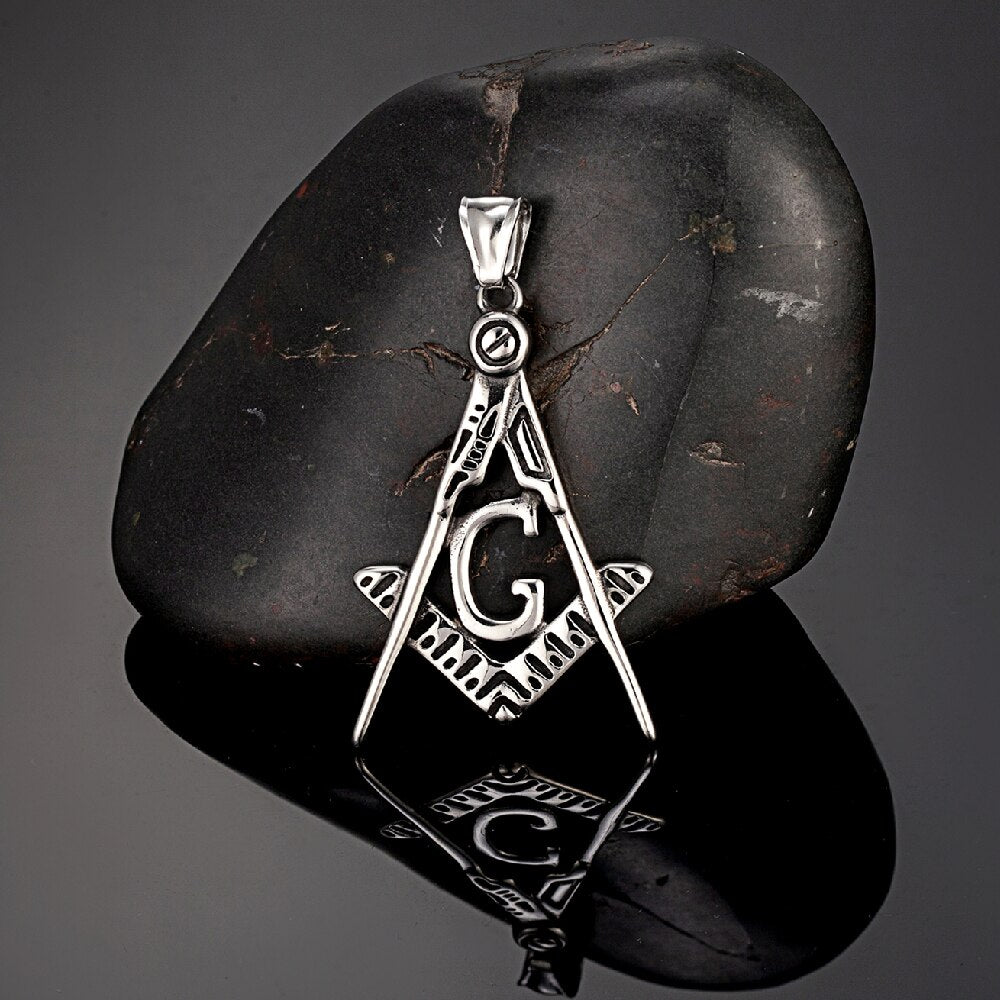 Master Mason Blue Lodge Keychain - Golden Stainless Steel Square & Compass G - Bricks Masons