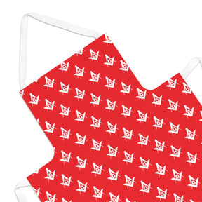 Master Mason Blue Lodge Kitchen Apron - White and Red for Christmas - Bricks Masons