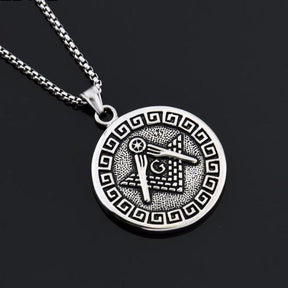 Master Mason Blue Lodge Necklace - Square & Compass Classic - Bricks Masons