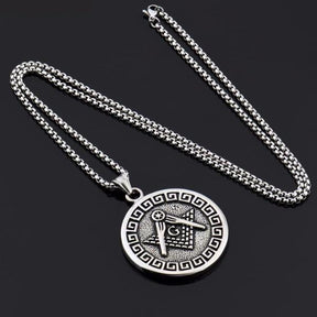 Master Mason Blue Lodge Necklace - Square & Compass Classic - Bricks Masons