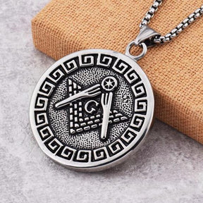 Master Mason Blue Lodge Necklace - Square & Compass Classic - Bricks Masons