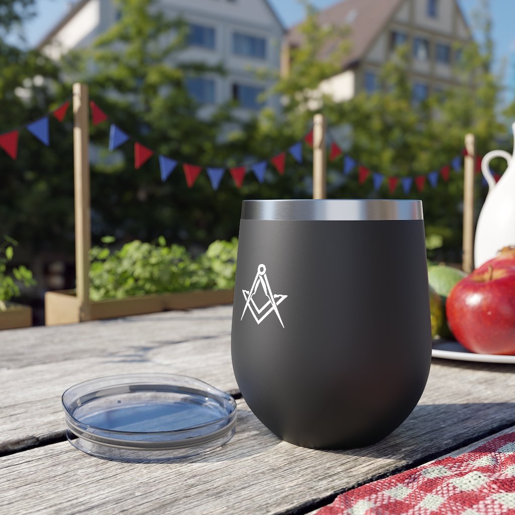 Master Mason Blue Lodge Vacuum Cup - Square & Compass 12oz - Bricks Masons