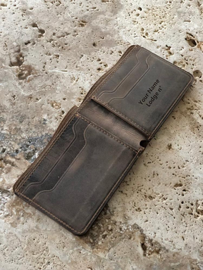 Master Mason Blue Lodge Wallet - Handmade Leather - Bricks Masons