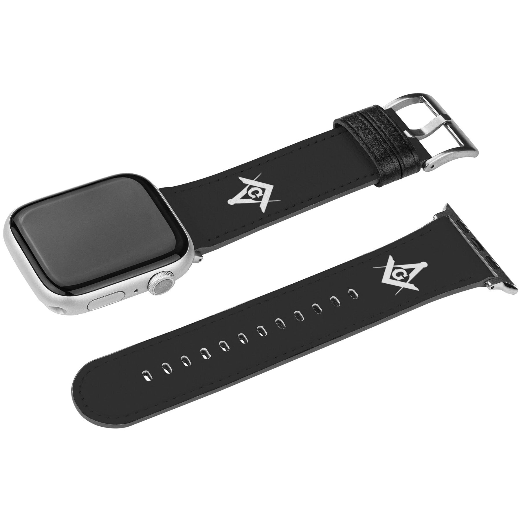Master Mason Blue Lodge Watch Band - White Square & Compass G - Bricks Masons