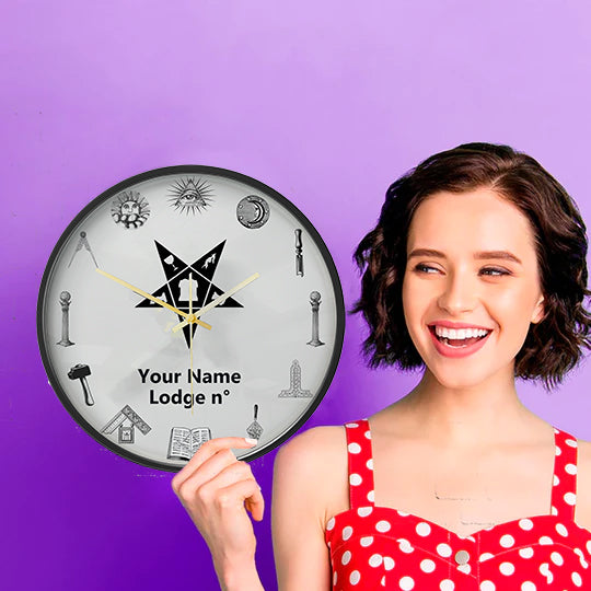 OES Clock - Frame with LED - Bricks Masons