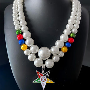 OES Necklace - Handmade Enamel - Bricks Masons
