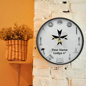 Order Of Malta Commandery Clock - Frame with LED - Bricks Masons