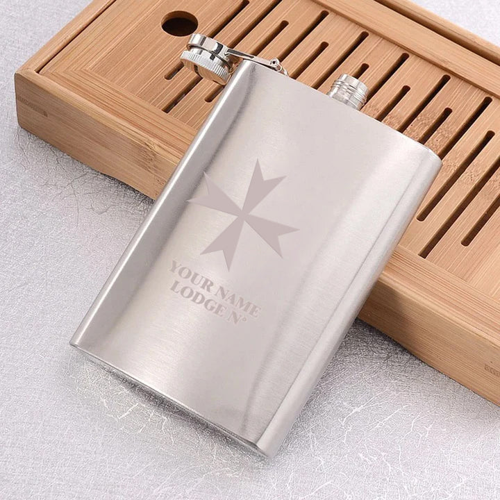 Order Of Malta Commandery Flask - 1oz to 18oz - Bricks Masons