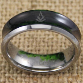Past Master Blue Lodge Ring - Black Silver Edges - Bricks Masons
