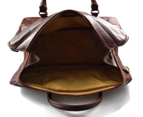 Past Master Blue Lodge Travel Bag - Genuine Light Brown Leather - Bricks Masons