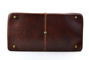 Past Master Blue Lodge Travel Bag - Genuine Light Brown Leather - Bricks Masons