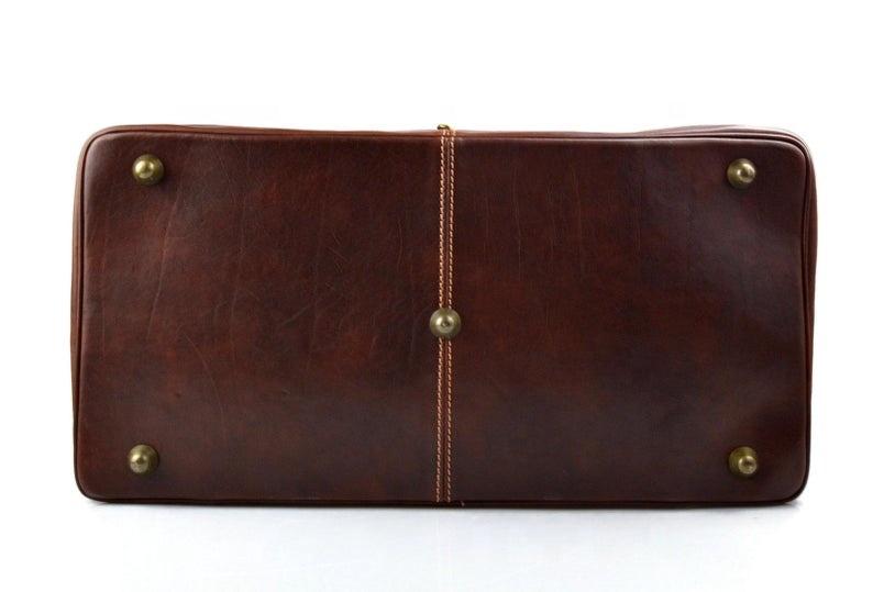 Past Master Blue Lodge Travel Bag - Genuine Light Brown Leather - Bricks Masons